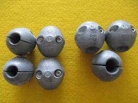 Cmx-1 Acz-cmx Lot Of 7 Zinc Shaft Barrel Collars 4- 5/8 Inch And 3- 3/4 Boat Anodes
