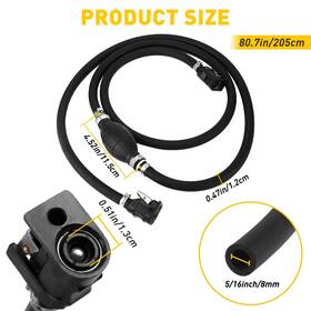 Wwd-fzd-86511 Auxito New Outboard Marine Boat Motor Fuel Gas Hose Line 5/16 Inch Rv Tractor