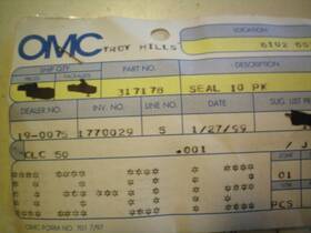 317178 Brp Evinrude/johnson Evinrude/johnson/omc Quantity Four Of #317178 Seals Free Freight