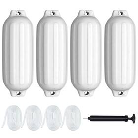 O079wha20987 Costway 27 Inch Boat Fenders Hand Inflatable Marine Bumper Shield Protection 4 Pack White