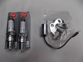 580394 Cushman 510613 11196 Tune Up Kit For Omc 22 Hp Engine With Points Condenser And 2 Spark Plugs