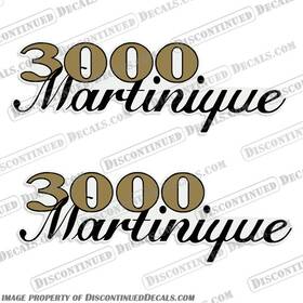 B-wc-m-3000-gn Discontinueddecals Fits Wellcraft 3000 Martinique Boat Decal With Gold Numbers