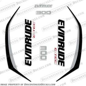 E-300-etec-g2-sb Discontinueddecals Fits Evinrude 300hp G2 E-tec Decal Kit Silver / Black - 2014-2019