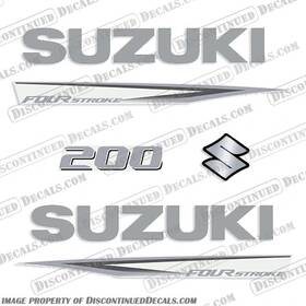 S-200-4s-2019 Discontinueddecals Fits Suzuki 200hp Fourstroke Outboard Decal Kit - New 2019 And Up