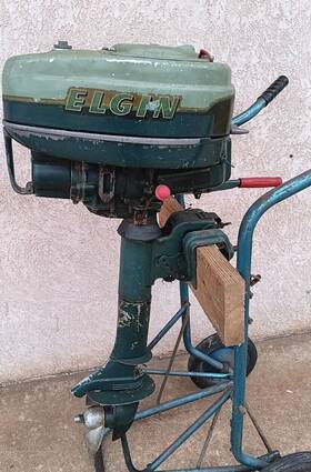 571.58571 Elgin Vintage Outboard Boat Motor 5 Hp - Sears Roebuck Model 1954-55