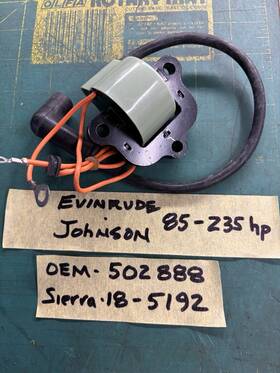 18-5192 Evinrude New Johnson 85-235hp Outboard Ignition Coil Sierra Oem 502888