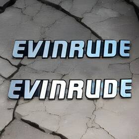 210305 Evinrude Vintage Boat Outboard Motor Emblem Set Pair