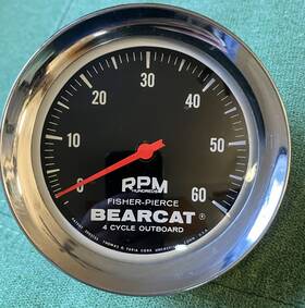 6000-4 Faria Corp Vintage Fisher-pierce Bearcat 4-cycle Outboard Motor Rpm Tachometer Gauge To 6k