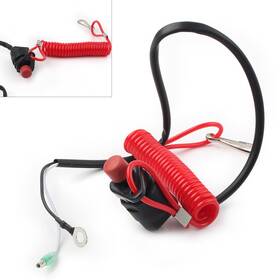 Flashbuyeasyusa 550745880660 Boat Outboard Engine Motor Kill Stop Switch With Safety Tether Lanyard Universal