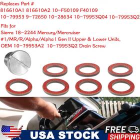 18-2244 For Mercruiser Marine Drain Plug Gasket Washer Sierra Mercury 1 Mr Alpha