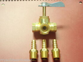 38-32010 Fuel Valve Shut Off Tank 3/8inch Thread 18-1656 3 Way 5/16 Hose