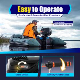 Denest01101 Hangkai 2 Stroke 3.6hp Outboard Motor Heavy Duty Boat Engine Water Cooling Cdi