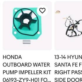 06193-zy9-h01 Honda 06192-zy9-h00 Outboard Water Pump Impeller Kit For Bf75 Bf90 Bf100 New