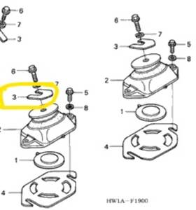 50202-hw1-680 Honda Aquatrax F-12 R-12 F-15 F-12x F-15x Motor Mount Shim Qty 2