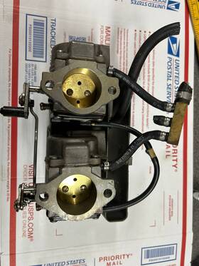 439440 Johnson 2-brp Carburetors Assy Part# And Air Box