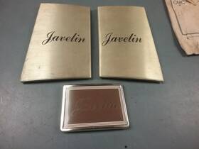 389598 Johnson Evinrude Appliques For The Cover Of A Javelin Outboard Motor -nos