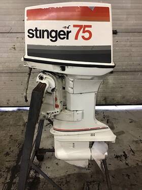 J75el77s Johnson 1977 75hp Stinger Two Stroke Long Shaft Remote Electric Start Freshwater