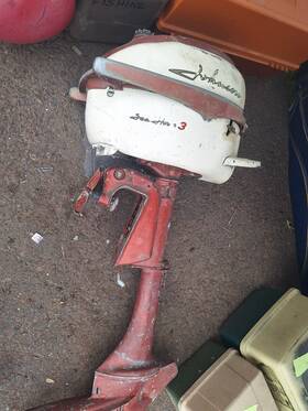 Jw-14 Johnson 1958 3hp Twin Cylinder Outboard Engine Runs