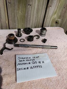 1659992 Johnson Serial#1659992 1957 10hp Model #qd 18 H Prop Shaft With Gears See Description