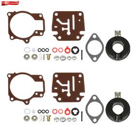 398729 Labwork-part 392061/396701/398729 For Johnson Evinrude 50 55 60 Hp 2pcs Carburetor Carb Rebuild Kit With Float