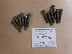 375-16x2.30 Mariner 10-98534 1987 200hp V6 2str Outboard Head Screws 12 .375-16x2.30 Inch T174