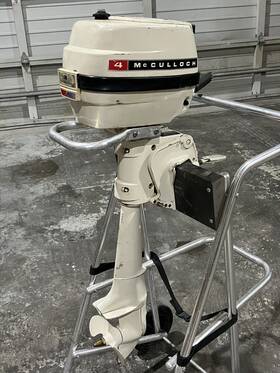 78500-7455 Mcculloch Vintage 4 Hp Outboard Motor Air Cooled - Good Compression For Parts