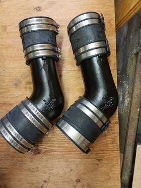 865951a01 Mercruiser 745061695474 Oem Non Riser Elbow Kit 44348001 14358001 & Clamps