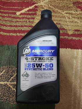 0092-8m0078014 Mercury 4 Stroke Marine Engine Oil 25w-50 Synthetic Blend