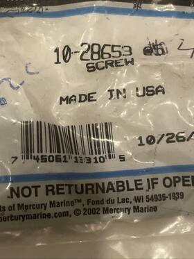 10-28653 Mercury Screw #10-32 X .25 For Mariner 1 Lot Of 4 2155 82c