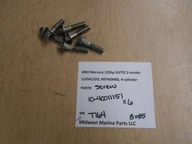 10-40011151 Mercury 2002 125hp Elpto 0t493408 Outboard Screws 6 8x35 T164