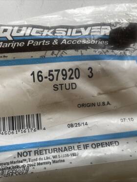 16-57920 Mercury 3 Outboard Gear Housing Stud 1lot Of 2 R1683 38c