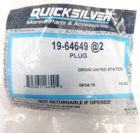 19-64649 Mercury Quicksilver Plug 2 Oem/genuine Pack Of Plugs