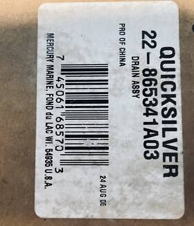 22-865341a03 Mercury New Oem Mercruiser Fitting- Drain Assy Part #22-865341a03