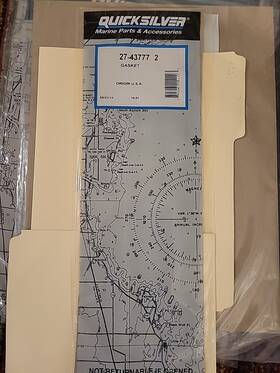 27-43777 Mercury New Oem Quicksilver Outboard Block Cover Gasket