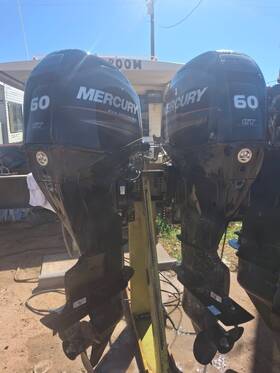 60exlptct Mercury Pair Of Outboard Motors 4 Stroke 60 Hp Commad Thrust Long Shaft
