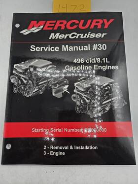 90-863161020 Mercury Mercruiser Service Manual #30 496 Cid/8.1l Gasoline Engines 2 3 8631610