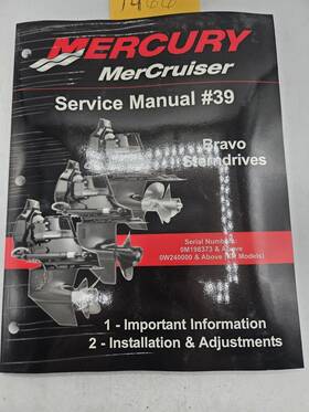 90-865612t00 Mercury Mercruiser Service Manual #39 Bravo Sterndrives Installation Information