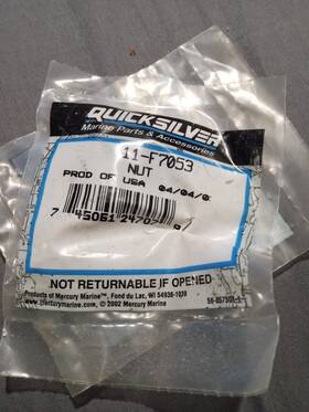 11-f7053 Mercury Marine Quicksilver Mariner Force Brass Lock Nut Oem