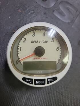 79-859 Mercury Marine Technik Ag # 067 Tachometer Grey With White Bezel 4300