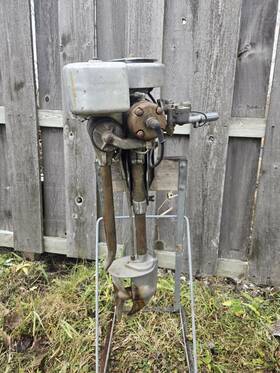 4a38 Muncie / Neptune Vintage 1938 4hp Opposed Twin Outboard Boat Motor Spark