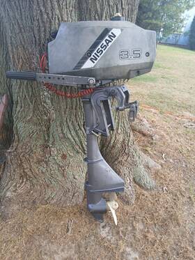 Ns3.5a Nissan Hp 2 Stroke Outboard Motor #ns3.5a Engine Runs Prop Boat