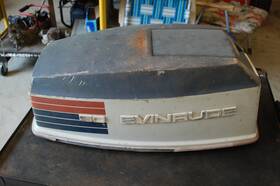 0279526 Omc Evinrude 50 Hp Outboard Lark Engine Cover Cowling Top Cowl Blue White