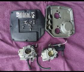 40-48-50hp Omc 0439398 1989-92 Johnson Evinrude Carbs Air Box And Enrichment Pump