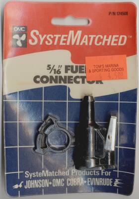 174508 Omc Systematched 5/16 Inch Fuel Connector #174508 For Johnson Cobra Evinrude