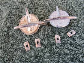 203784 Omc Evinrude Antique Outboard Motor Hood Emblem Set 1956 Fits All Models Ex 3hp