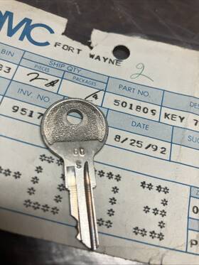 501809 Omc Johnson Evinrude Replacement Ignition Key # 60 P/n