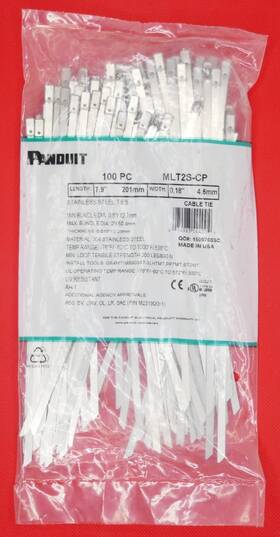 Mlt2s-cp Panduit 304 Stainless Steel Ties 7.9ftft X 0.18ftft Bag Of 100
