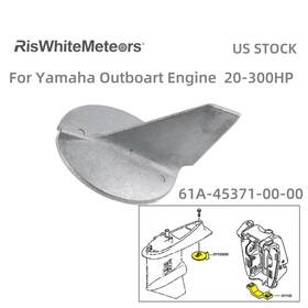 61a-45371-00-00 Riswhitemeteors Spw024 Zinc Trim Tab Anode For Yamaha Outboards 20-300 Hp Standard New