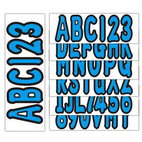 Serda-marine-parts 739325464708 Boat Letters And Numbers Registration Sticker Decals A-z Letter 0-9 Number Blue 3 Inch