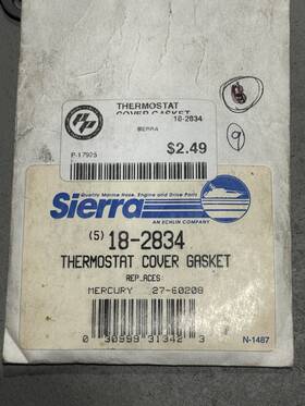 27-60208 Sierra 18-2834 Mercury Marine Thermostat Cover Gasket Qty. 9 Part